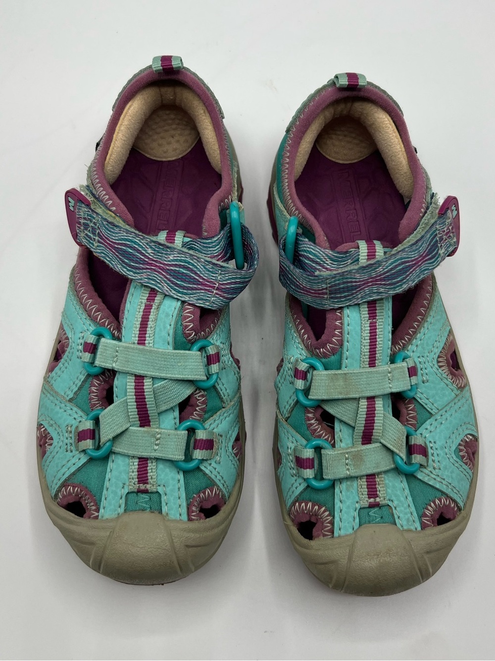 Merrell Kids' Teal and Purple Closed-Toe Outdoor Sandals